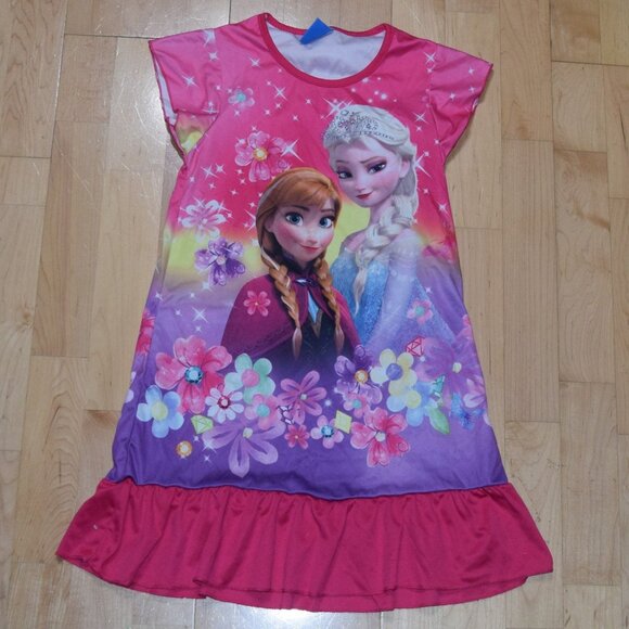 FROZEN FEVER Girls' Sz S (3/4) Nightgown Sleep Pajamas - EXCELLENT Condition - Picture 1 of 3
